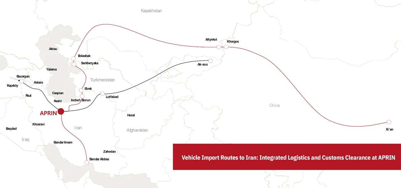 Vehicle Import Routes to Iran: Integrated Logistics and Customs Clearance at APRIN